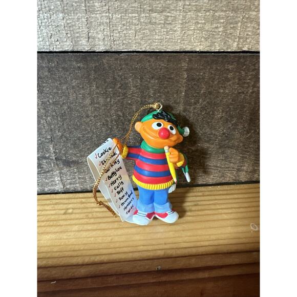 1992 Jim Henson Grolier Sesame Street Ernie Christmas Ornament, Vintage In Box - Picture 1 of 3